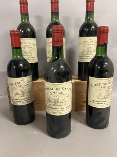 6 bottles Château DE SALES Pomerol 1983 (es,...