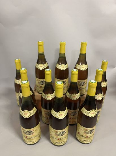12 bottles CORTON CHARLEMAGNE, Pavelot 1983...