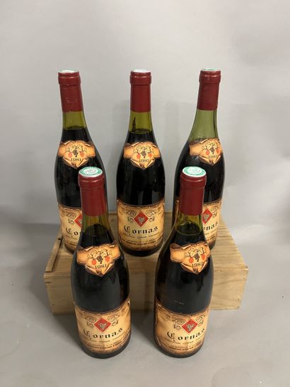 5 bottles CORNAS A. Fumat 1981 (1 LB, 1 of...