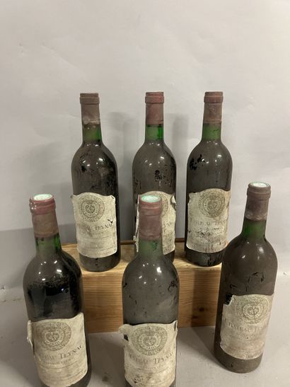 6 bottles Château TEYNAC, Saint-Julien 1976...