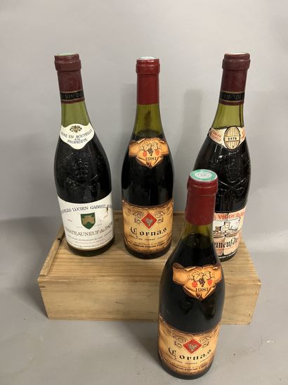 4 bouteilles RHONE (2 Cornas 81 A. Fumat,...
