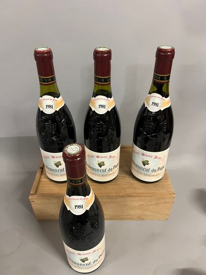 4 bottles CHATEAUNEUF-DU-PAPE Clos Saint-Jean...