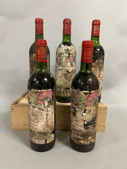 5 bottles Château MOUTON-ROTHSCHILD, 1° cru...