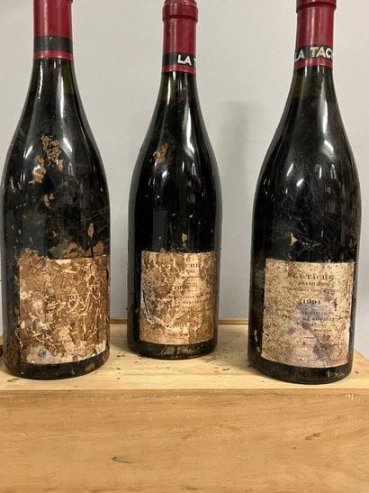 3 bouteilles LA TACHE, DRC 1991 (ea, très...