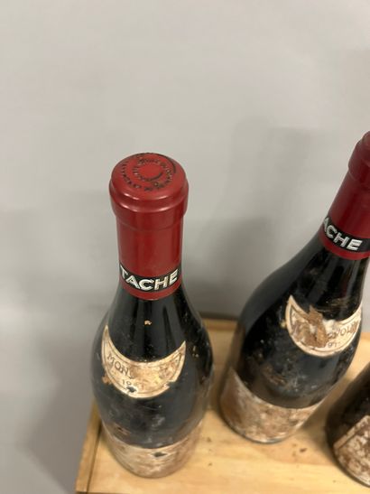 3 bouteilles LA TACHE, DRC 1991 (ea, très...