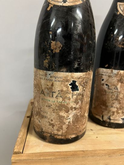3 bouteilles LA TACHE, DRC 1991 (ea, très...