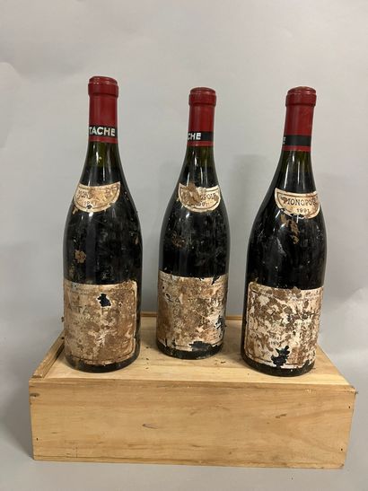 3 bouteilles LA TACHE, DRC 1991 (ea, très...