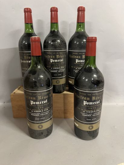 5 magnums Château REVE D'OR, Pomerol 1975...