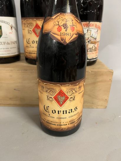 4 bouteilles RHONE (2 Cornas 81 A. Fumat,...