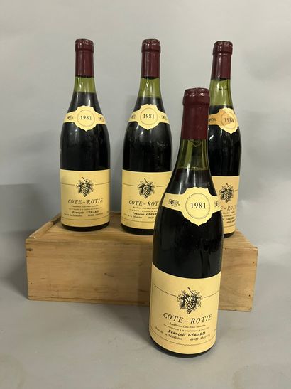 4 bottles COTE-ROTIE, F. Gérard 1981 (3 TLB,...