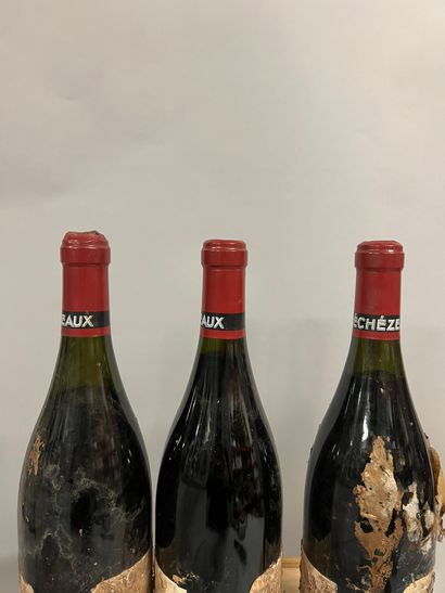 3 bouteilles ECHEZEAUX, DRC 1991 (ea, très...