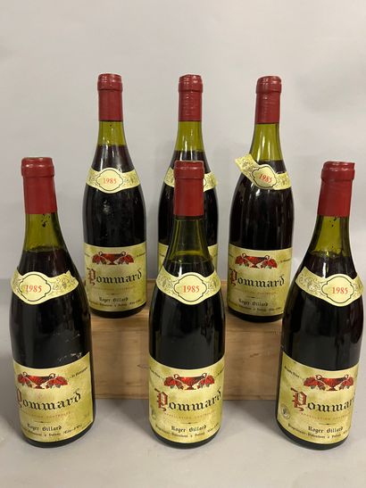 6 bouteilles POMMARD R. Billard 1985 (1 TLB,...