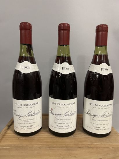 3 bottles CHASSAGNE-MONTRACHET J. Colin 1980...