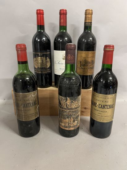 6 bottles MARGAUX DIVERS (2 Ch. Brane-Cantenac:...