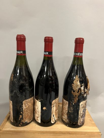 3 bouteilles ECHEZEAUX, DRC 1991 (ea, très...