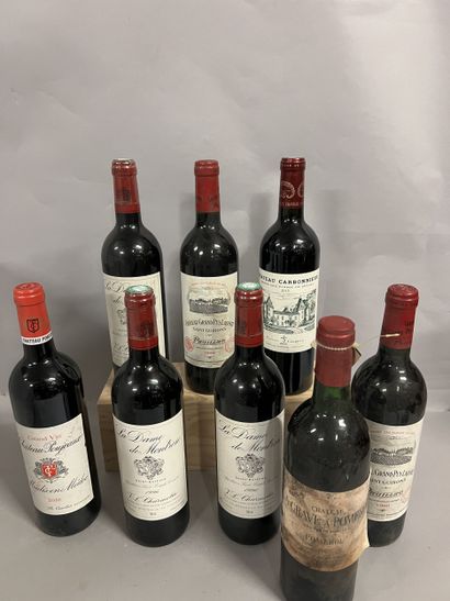 8 bottles BORDEAUX DIVERS (3 La Dame de Montrose...