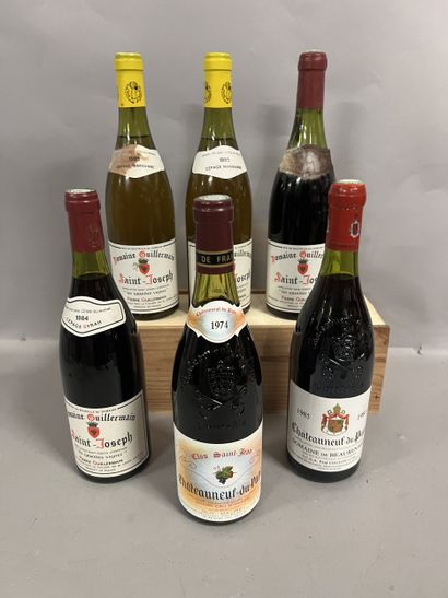 6 bouteilles COTES DU RHONE DIVERS, (2 Pierre...