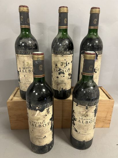 5 bottles Château TALBOT, 4° cru Saint-Julien...