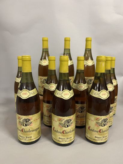 12 bottles CORTON CHARLEMAGNE, Pavelot 1983...