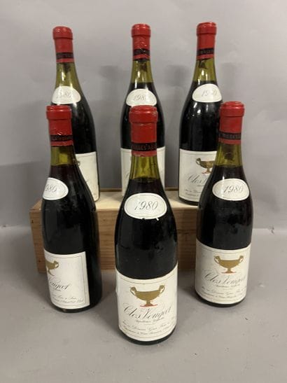 6 bottles CLOS VOUGEOT, Gros F&S 1980 (elt,...