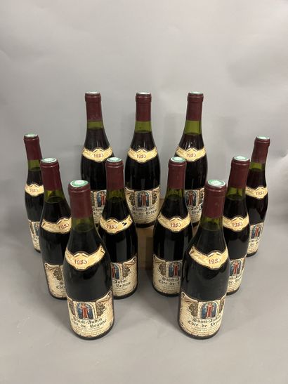11 bouteilles SAINT-AUBIN A. Langoureau 1985...