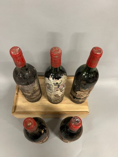 5 bottles Château MOUTON-ROTHSCHILD, 1° cru...