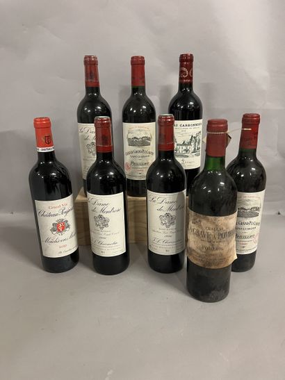 8 bottles BORDEAUX DIVERS (3 La Dame de Montrose...