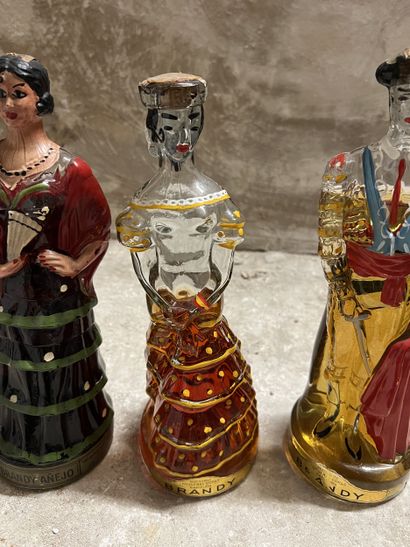 3 BRANDY Nogueras Comas bottles (bullfighter...