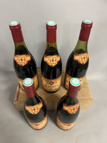 5 bottles CORNAS A. Fumat 1981 (1 LB, 1 of...