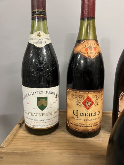 4 bouteilles RHONE (2 Cornas 81 A. Fumat,...