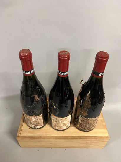 3 bouteilles ECHEZEAUX, DRC 1991 (ea, très...