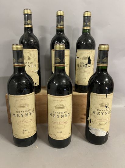 6 bottles Château MEYNEY, Saint-Estèphe 2002...