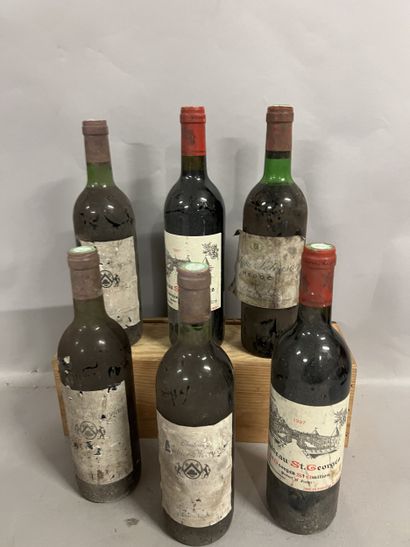 6 bottles BORDEAUX DIVERS (2 Ch St. Georges...