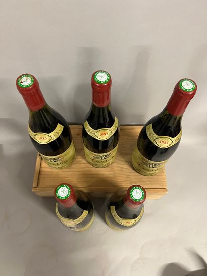 5 bouteilles CORTON Pavelot 1985 (2 TLB,...
