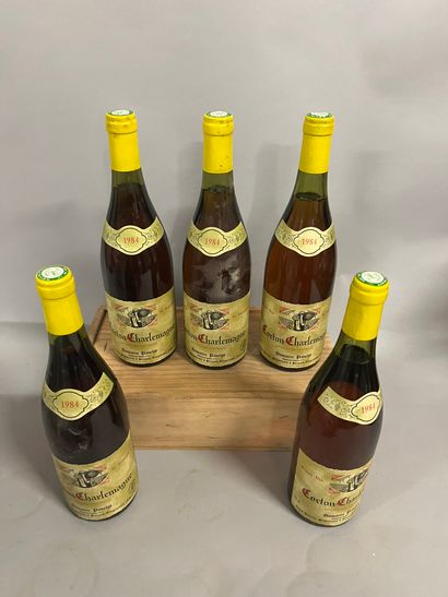 5 bottles CORTON CHARLEMAGNE, Pavelot 19...