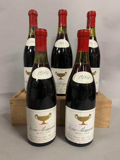 5 bottles VOSNE-ROMANEE Gros F&S 1980 (1...