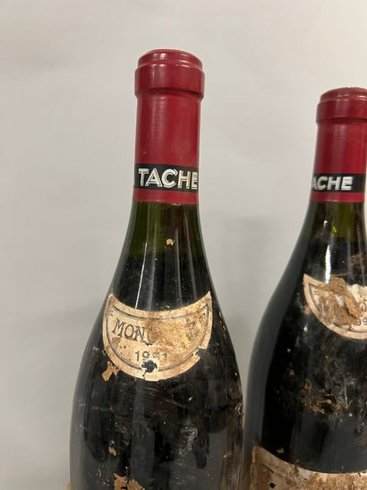 3 bouteilles LA TACHE, DRC 1991 (ea, très...