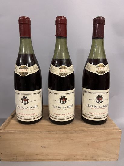 3 bottles CLOS DE LA ROCHE, L. Rémy 1973...