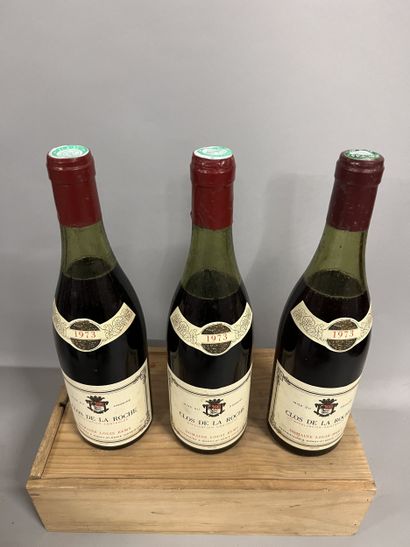 3 bottles CLOS DE LA ROCHE, L. Rémy 1973...