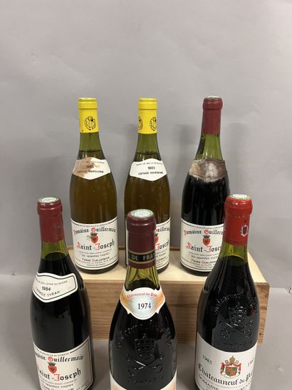 6 bouteilles COTES DU RHONE DIVERS, (2 Pierre...