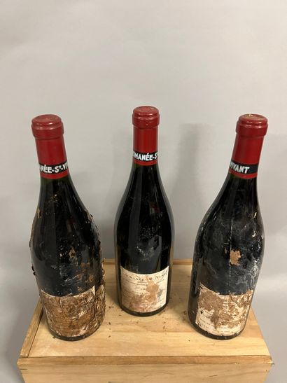 3 bouteilles ROMANEE SAINT-VIVANT, DRC 1991...