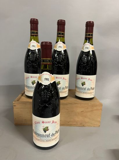 4 bottles CHATEAUNEUF-DU-PAPE Clos Saint-Jean...