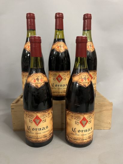 5 bottles CORNAS A. Fumat 1981 (1 LB, 1 of...