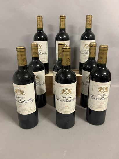 9 bottles Château HAUT BATAILLEY, 5° cru...