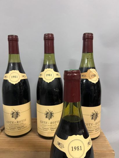 4 bottles COTE-ROTIE, F. Gérard 1981 (3 TLB,...