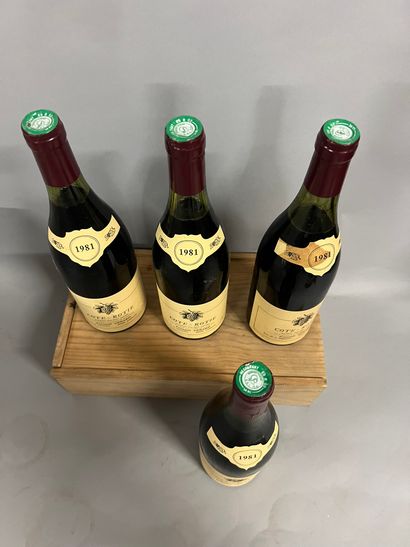4 bottles COTE-ROTIE, F. Gérard 1981 (3 TLB,...