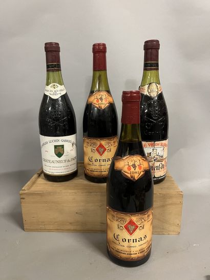 4 bouteilles RHONE (2 Cornas 81 A. Fumat,...