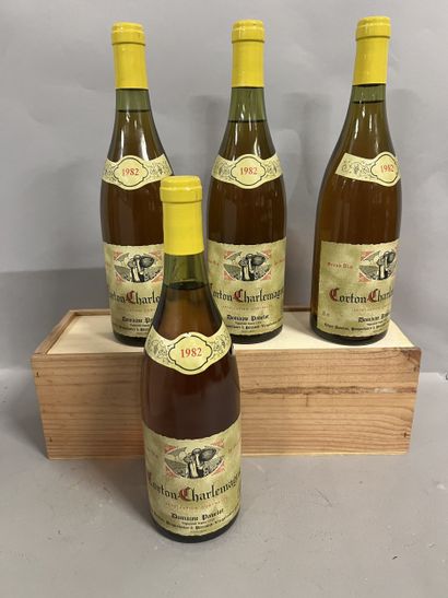 4 bottles CORTON CHARLEMAGNE, Pavelot 1982...