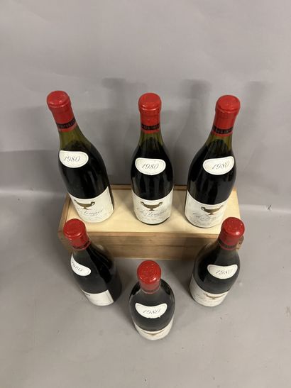 6 bottles CLOS VOUGEOT, Gros F&S 1980 (elt,...