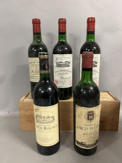 5 bottles BORDEAUX DIVERS (2 Ch. Grand-Puy-Lacoste...